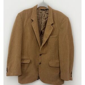 VTG Botany 500 Men Camel Hair Blazer Sport Coat 2 Button Made in USA Sz 44R? Tan